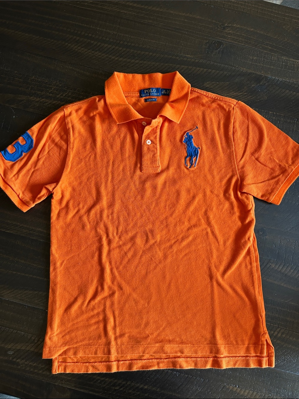 Polo by Ralph Lauren Orange Polo with Blue Pony Patch